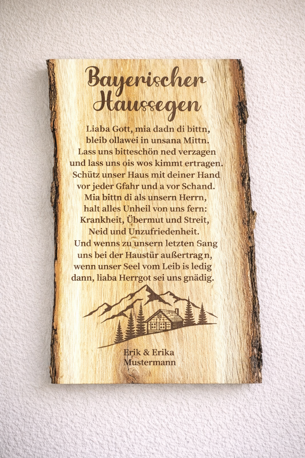 Bayerischer Haussegen aus Eiche