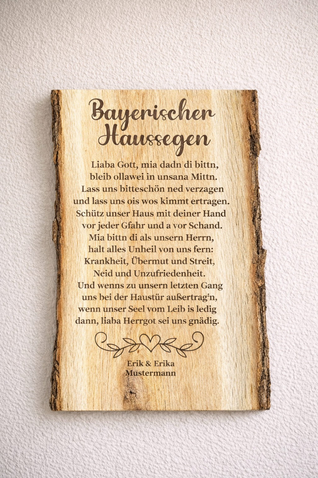 Bayerischer Haussegen aus Eiche